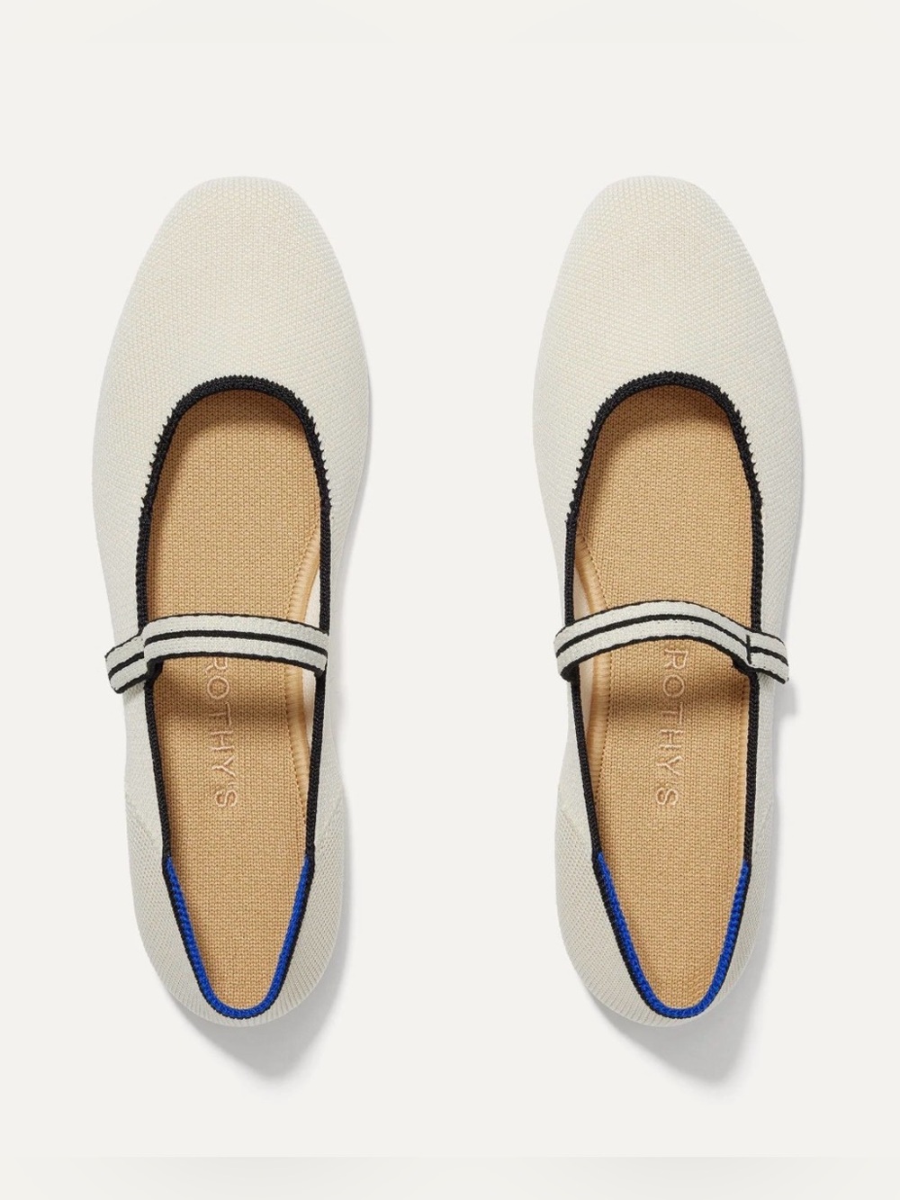 Rothy’s The Square Mary Jane Gardenia Knit Flats Women’s 8.5
